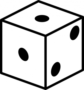 a dice with two '1' face