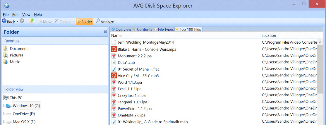 AVG Disk Space Explorer