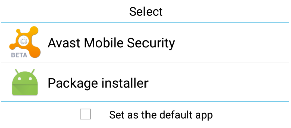 Android's default .apk handler