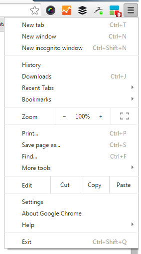 Chrome Menu