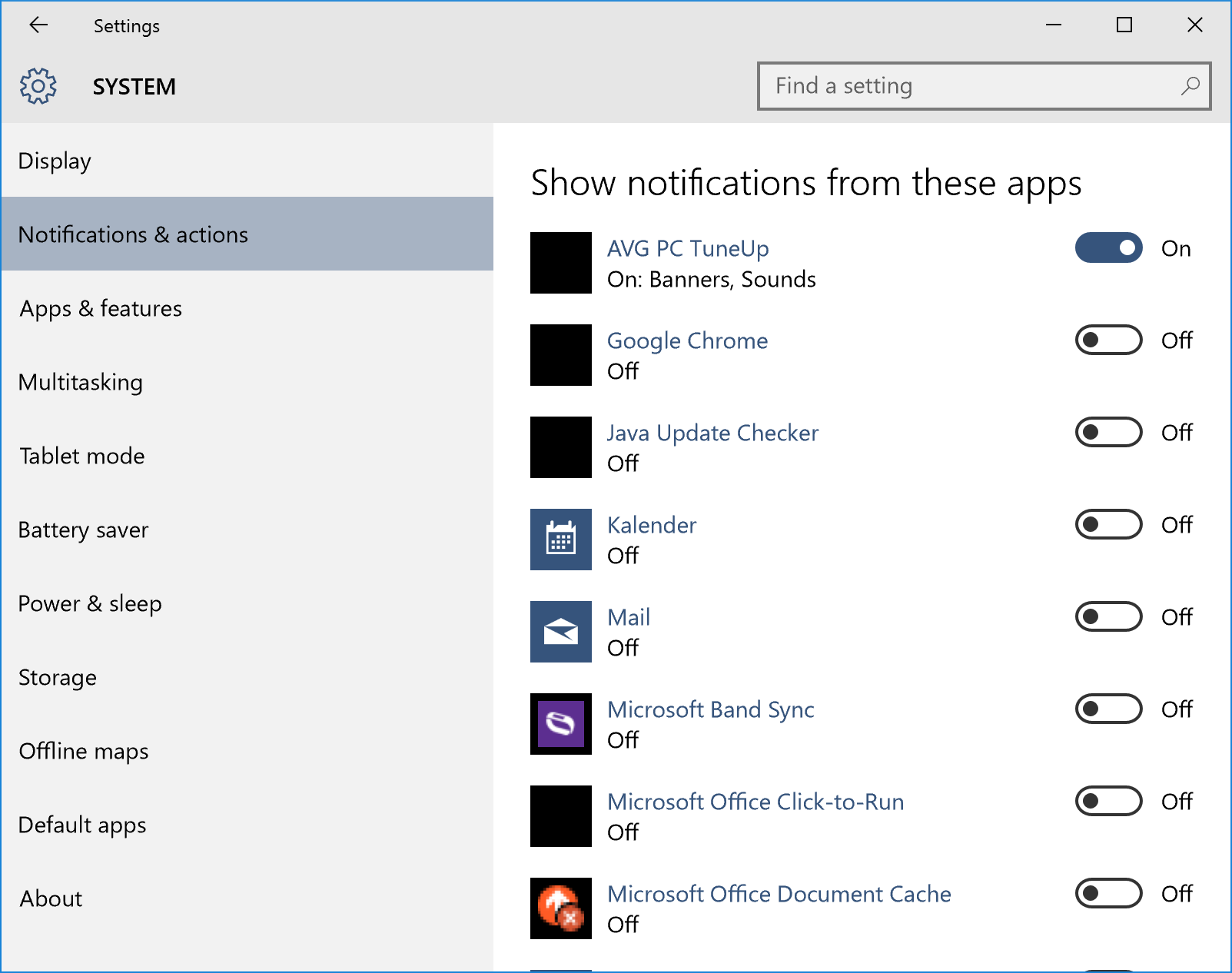 W10 Notifications