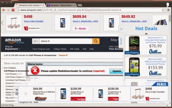 Ad injecting in action on Amazon
