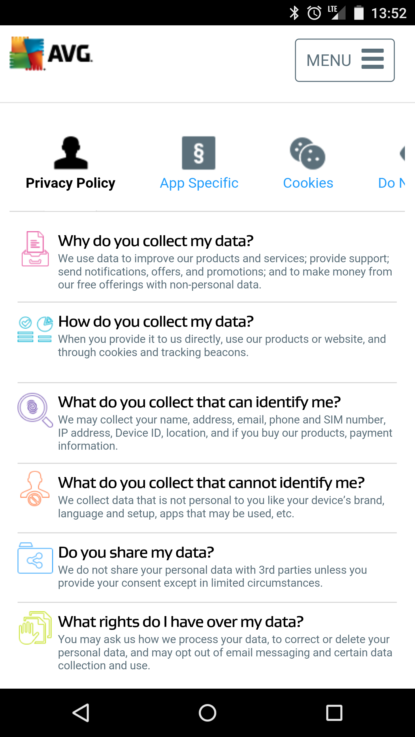 one-page privacy policy