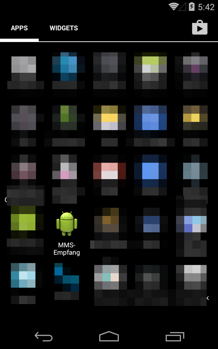MMS Empfang app widget