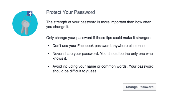 Follow Facebook rules to protect your password