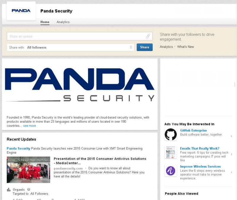 linkedin panda security profile
