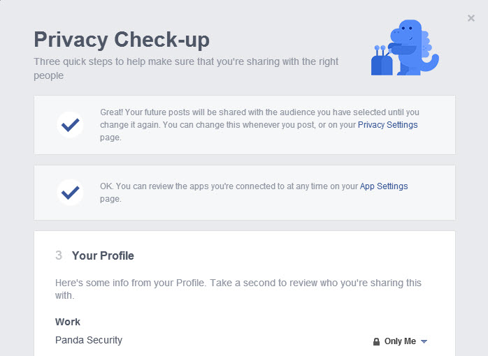 facebook privacy check - up profile