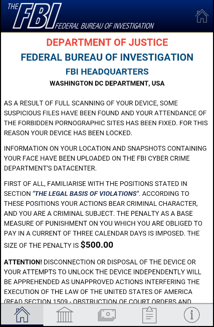 fake FBI alert